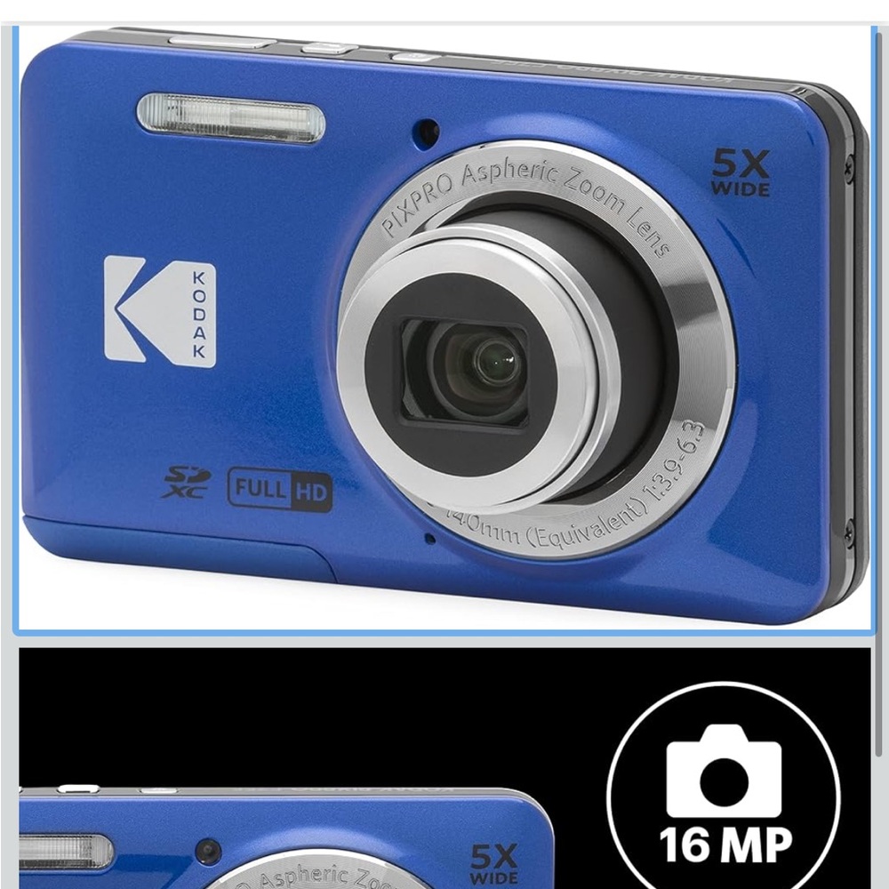 KODAK PIXPRO FZ55-BL 16MP Digital Camera + SD card + Adapter